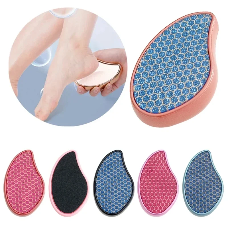 Nano Glass Foot File Grinder Removing Dead Skin Calluses Heel Grinding Stone Stainless Steel Double-sided Pedicure Foot Grinder