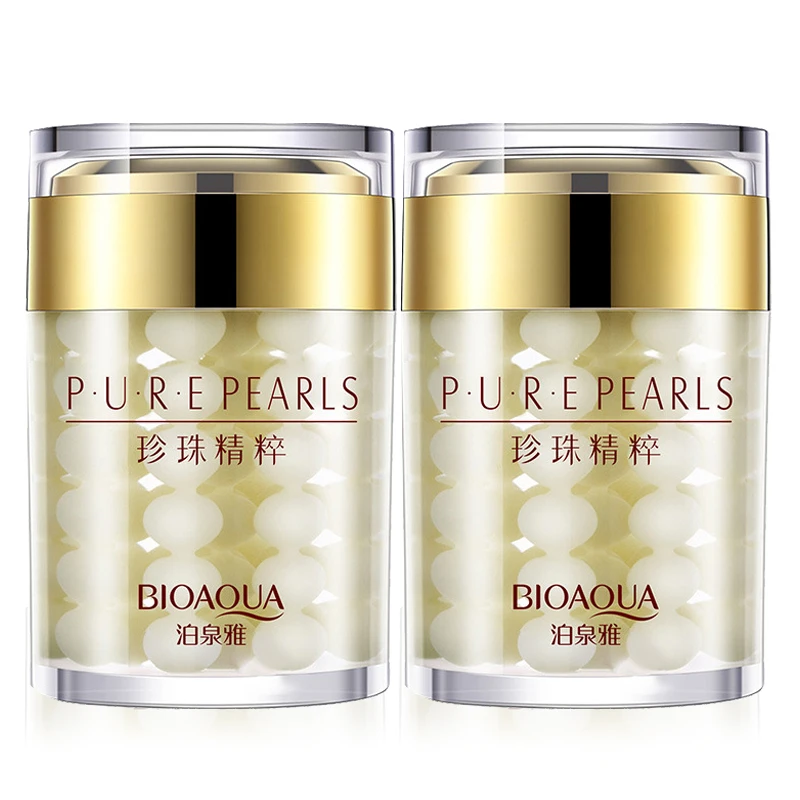 2pcs BIOAQUA Pure Pearl Face Cream Moisturizing Skin Firming Hydrating Facial Cream Beauty Health Skin Care