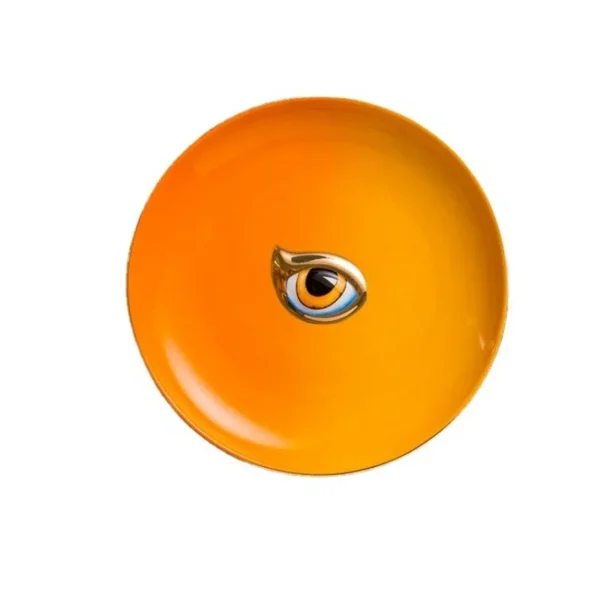 Nordic Round Ceramic Plate Devil's Eye Ring Necklace Jewelry Tray Teacups Coasters Ceramic Jewelry Tray Colorful Tray Ornaments - Image 5