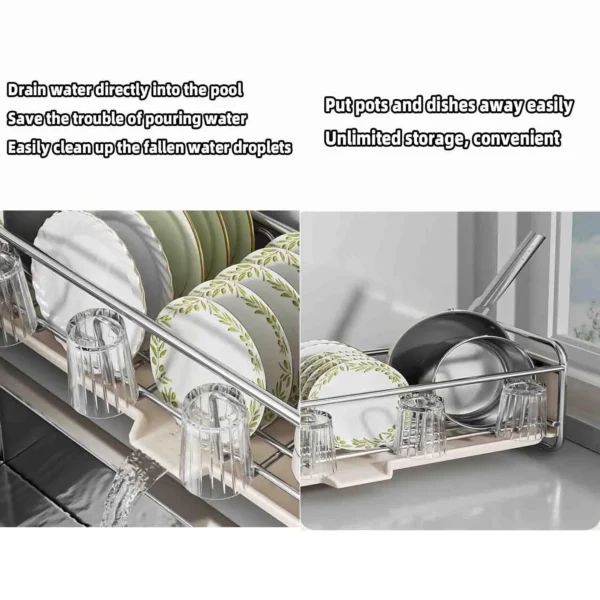 Dish Drying Rack Bowl Drainer Over Sink Drainer Draining Rack Organizer Kitchen Sink Basket Tableware Narrow Cup Holder Shelf - Image 5