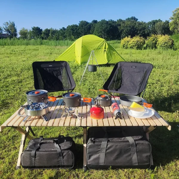 Camping Cookware Bag Portable Cooking Utensils Bag Outdoor Stove Tableware Storage Container Cooking Bag for Outdoor Picnic BBQ - Image 3