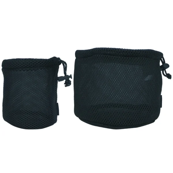Black Nylon Mesh Bag Travel Stuff Sacks Drawstring Bag Outdoor Pots Storage Bag Camping Tableware Organizers Storage Pouch
