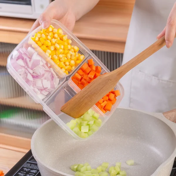 4 Grids Crisper Refrigerator Vegetable Storage Tools Frozen Meat Food Tableware Household Plastic Gadgets Kitchen Accessories - Image 5