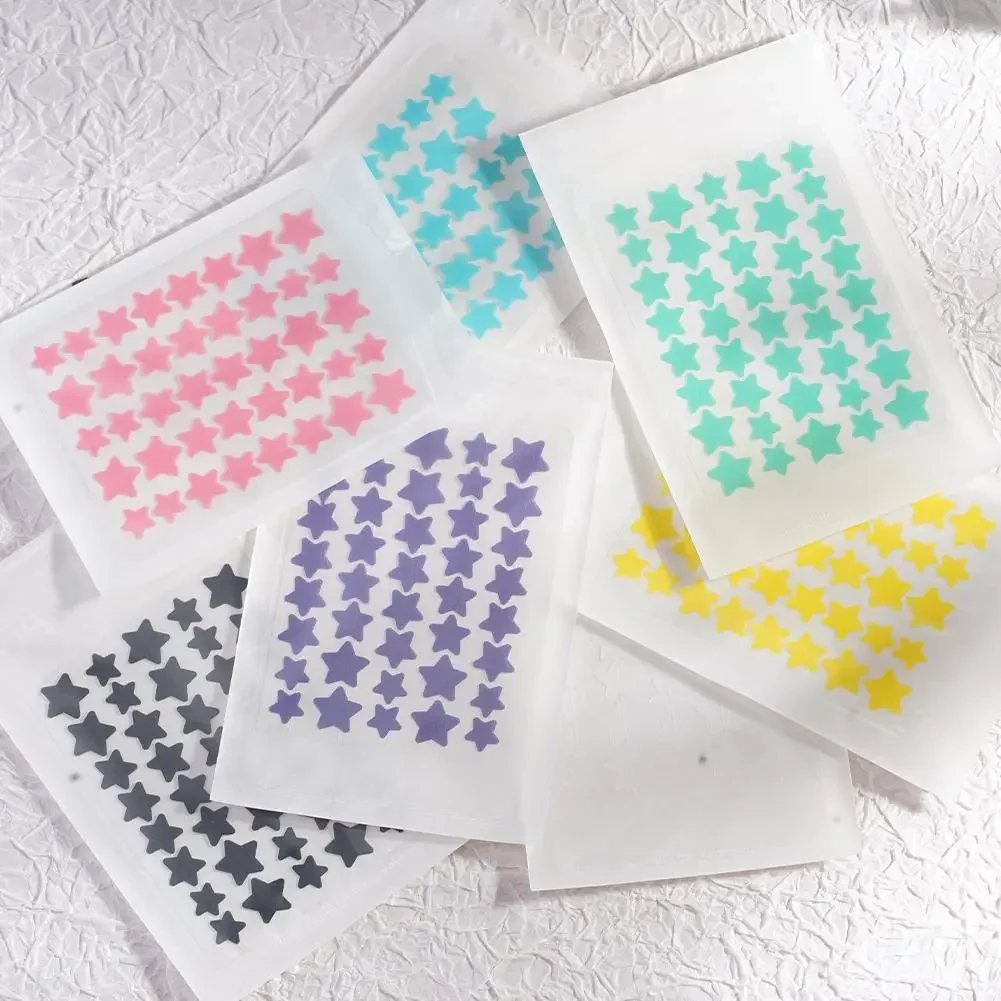 ​5 Sheets 40Pcs Colorful PE Material Cute Star Heart Shaped Acne Sticker Invisible Acne Cover Removal Pimple Patch Skin Care