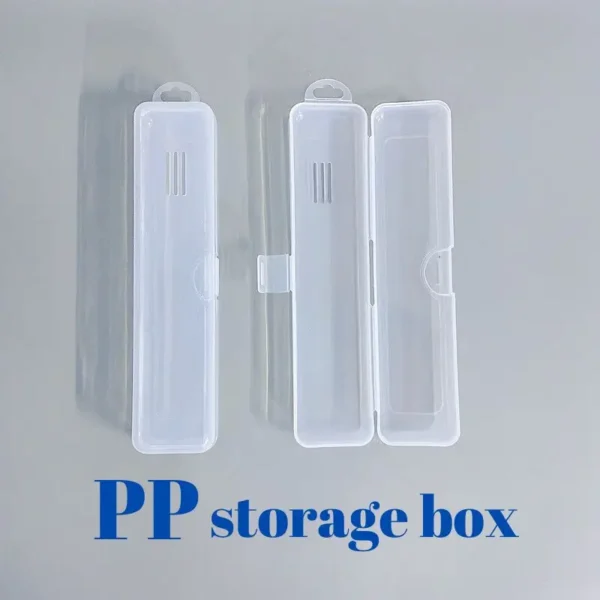 Portable Transparent Dustproof Plastic Storage Box Rectangle Case Tableware Box For Spoons Forks Straws Makeup Brush Storage Box - Image 2