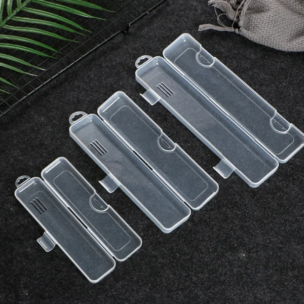 Portable Transparent Dustproof Plastic Storage Box Rectangle Case Tableware Box For Spoons Forks Straws Makeup Brush Storage Box - Image 5