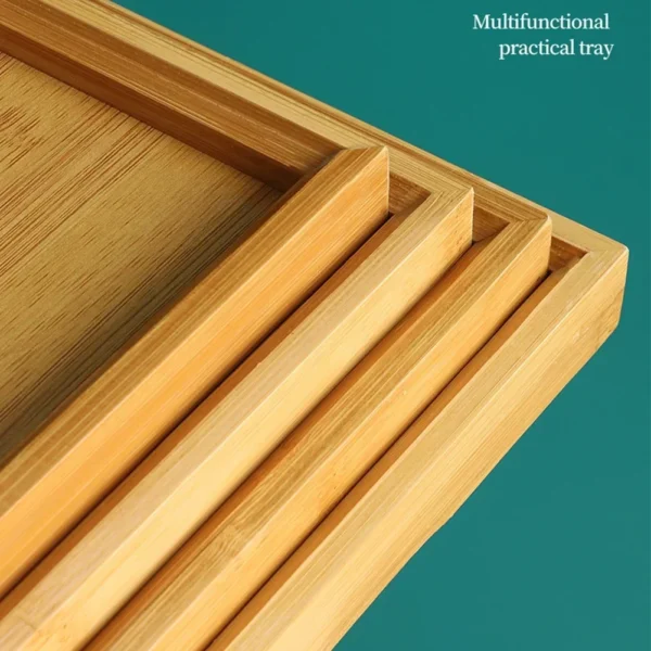 Bamboos Wood Rectangular Tea Tray Solid Wooden Tray Tea Cups Trays Stand Tray For Kitchen Party Tea Bar Storage Tray Tableware - Image 4