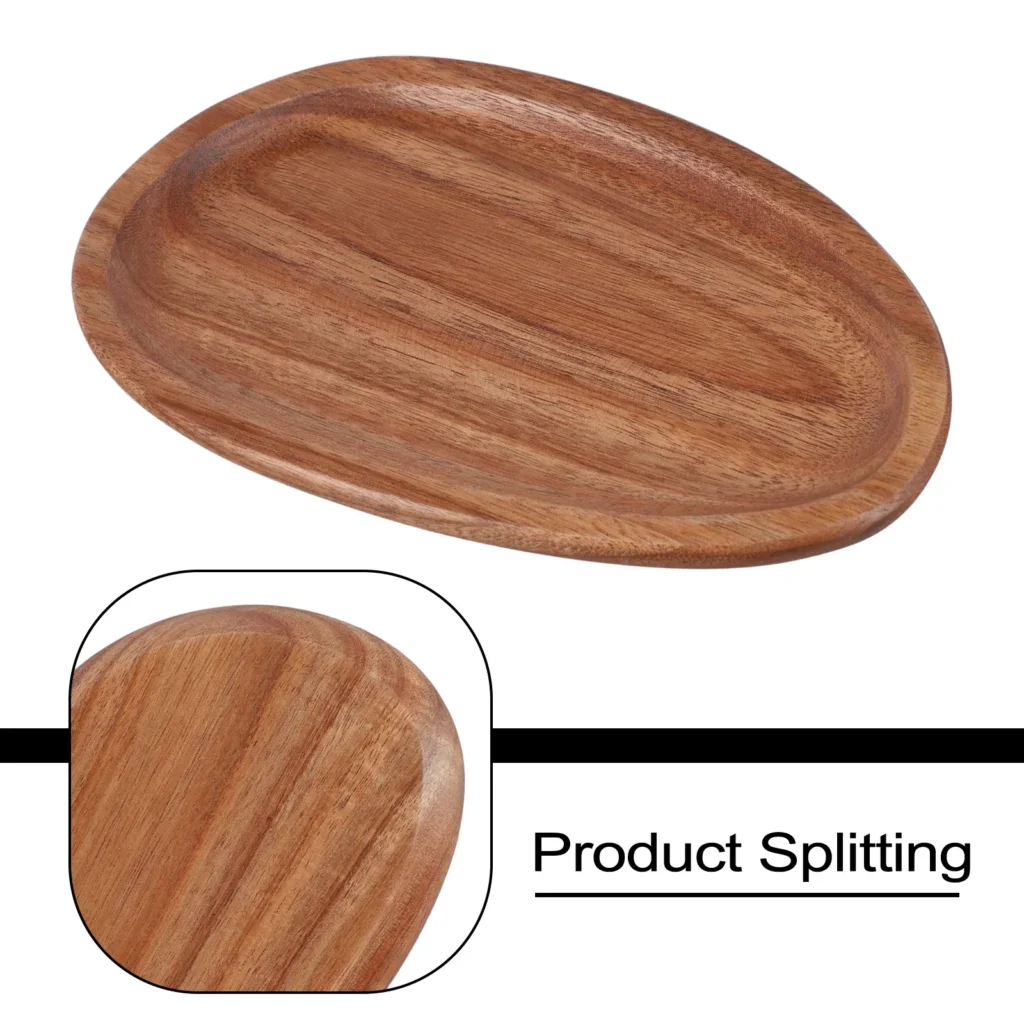 Whole Wood Lovesickness Wood Irregular Oval Solid Wood Pan Plate Fruit Dishes Saucer Tea Tray Dessert Dinner Plate Tableware Set