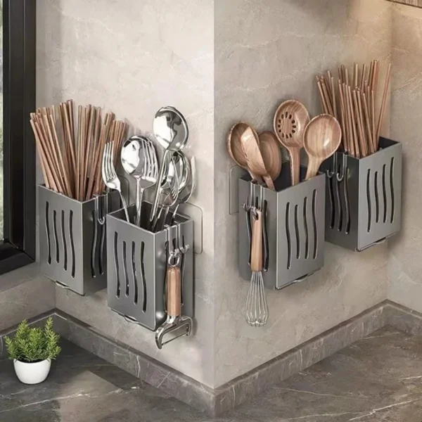 1Pc Cutlery Holder Kitchen Tableware Drainer Spoon Fork Chopsticks Storage Basket Rack Multifunctional Kitchen Tableware Organiz - Image 3