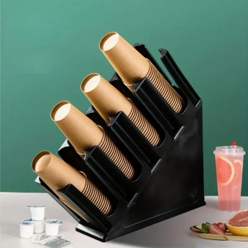 Bar Counter Cup Holder Multi Functional Paper Cup Holder Cup Storage Box Coffee And Milk Tea Shop Disposable Cup Picker Straw