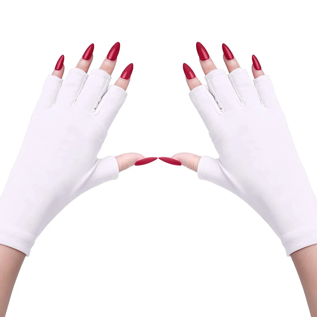 UV Glove for Gel Nail Lamp, Professional Protection Gloves for Manicures, Nail Art Skin Care Fingerless Anti UV Glove