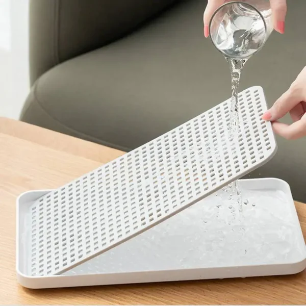 Drainer With Drip Tray Dish Drain Board Mat For Fruit Cup Mug Utensil Bathroom Accessories Big Water Drip Tray Holder - Image 3