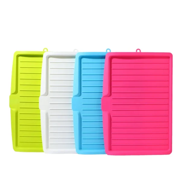 Drain Rack Kitchen Silicone Dish Drainer Tray Large Sink Drying Rack Worktop Organizer Drying Rack For Kitchen Dishes Tableware - Image 2