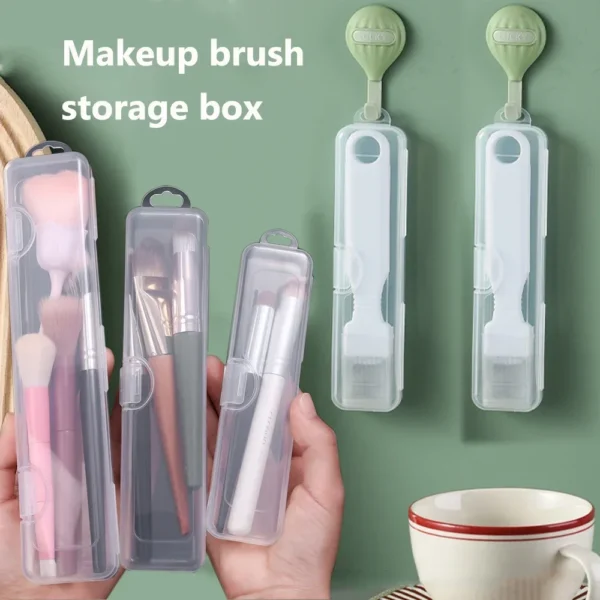 Cosmetic Brush Storage Box Portable Travel Multiple Size Cutlery Storage Transparent Design Multifunctional Tableware Container - Image 2