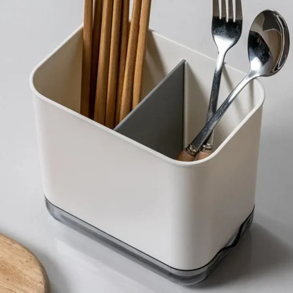 Multifunctional Spoon Fork Chopstick Drain Box Tableware Storage Holder Double Layer Cutlery Shelf Kitchen Organizer Rack - Image 6