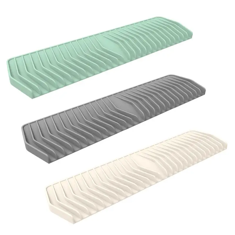 35x9 cm Silicone Tableware Cushion Anti Slip Sink Tray Kitchenware Protection Mat Dish Drying Cushion Pad Storage Sink Drain Mat