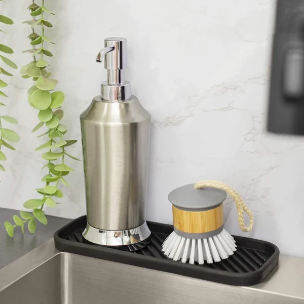 1/2pSilicone Drain Tray For Tableware Water Cup Fruit Vegetable Kitchen Sink Organizer Storage Tray Sponge Holder Soap Dispenser - Image 4