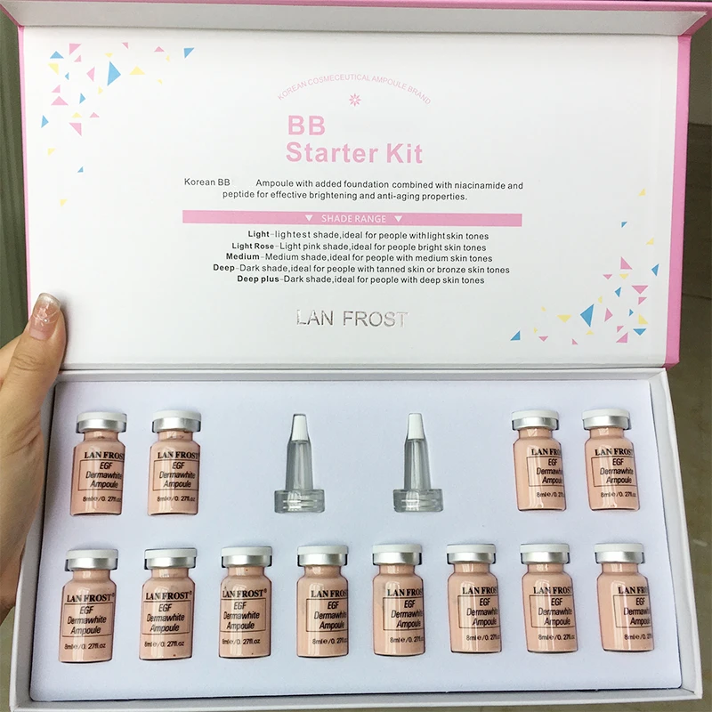 Korea 8ml BB Cream Glow Ampoule Essence Kit Woman&Man Facial Niacinamide/Salmon DNA Foundation Moisturizing Skin Care Beauty