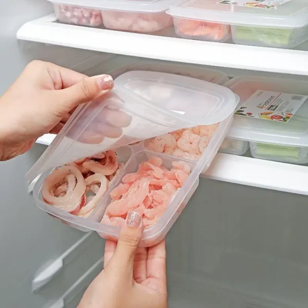 4 Grids Crisper Refrigerator Vegetable Storage Tools Frozen Meat Food Tableware Household Plastic Gadgets Kitchen Accessories - Image 2