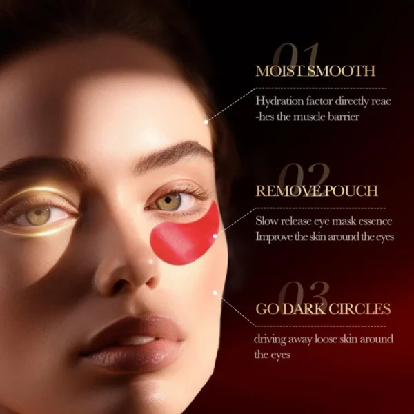 60pcs SADOER Red Pomegranate Collagen Eye Mask Firming Anti Dark Circles Remove Eyes Bag Moisturizing Eye Patches Eyes Skin Care - Image 3