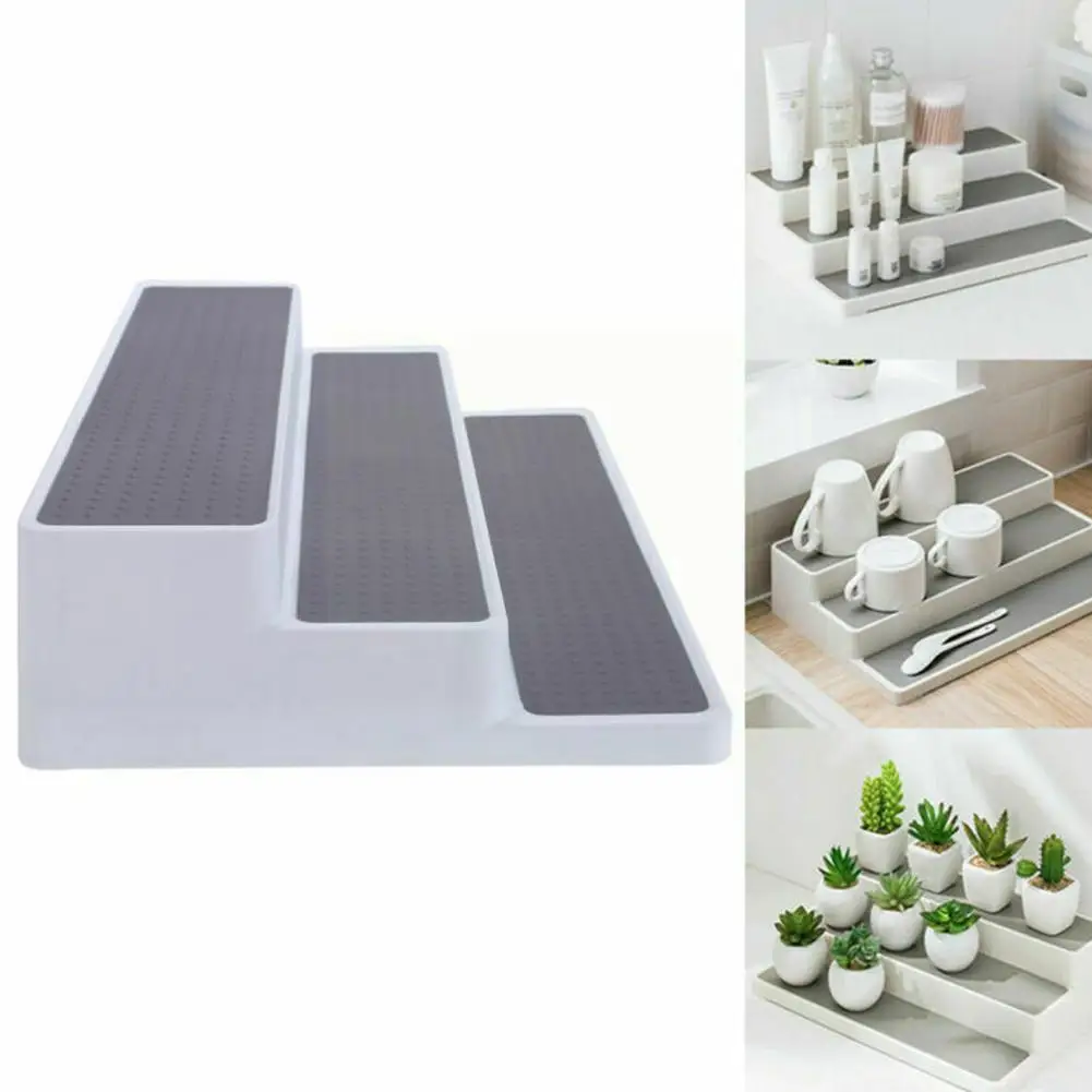 3 Tier Spice Rack Expandable Cabinet Spice Rack Step Kitchen Organizer Organizer Shelf Kitchen Supplies Shelf Holder Pantry B3d2