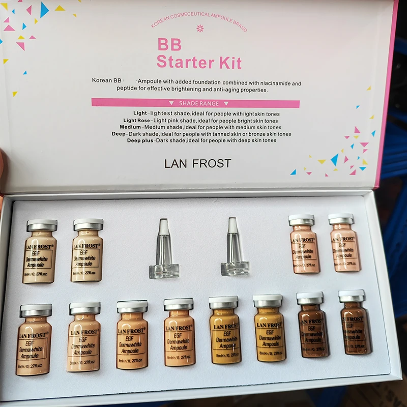 8ml BB Cream Glow Serum Ampoule Essence Facial Niacinamide/Peptide Foundation Moisturizing Hyaluronic Acid Skin Care Beauty