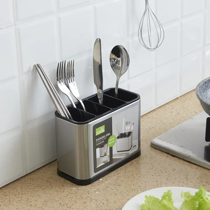 New Stainless Steel Cutlery Holder Household Tableware Drainboard Kitchen Spoon Storage Cutlery Organizer Holder Cutlery Drainer
