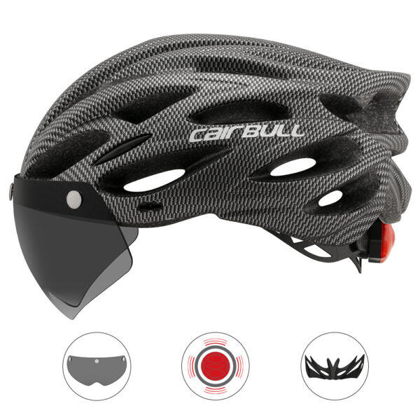 Road mountain bike riding helmet with lens and brim taillight - Image 5