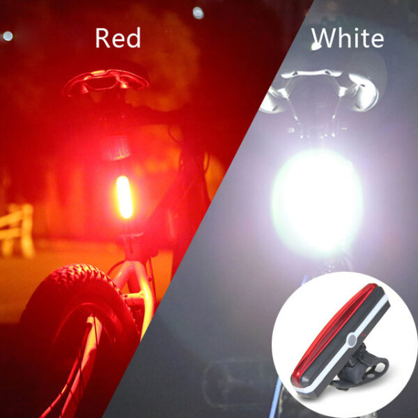 USB Rechargeable Bicycle Riding COB Tail Light Mountain Bike Bicycle LED Safety Warning Light Flashing Rear Light - Image 2