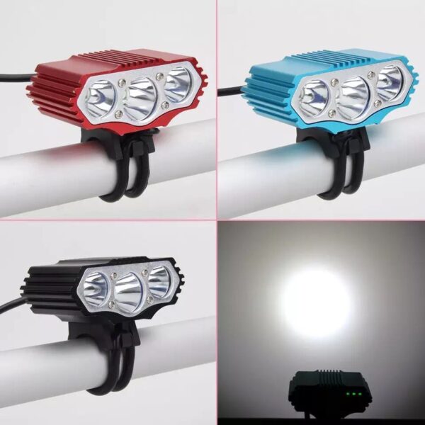 F3 light USB bicycle headlights 3 t6 mountain bike rechargeable light LED lights professional riding bike lights - Image 3