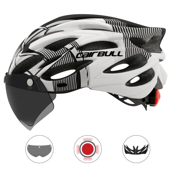 Road mountain bike riding helmet with lens and brim taillight - Image 8