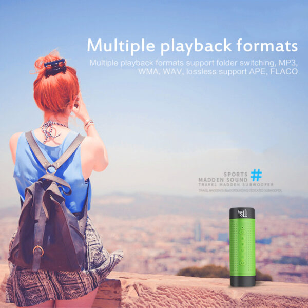Mini Bicycle Outdoor Bluetooth Speaker Card Radio Flashlight Stereo Handsfree Call Loudspeaker - Image 2